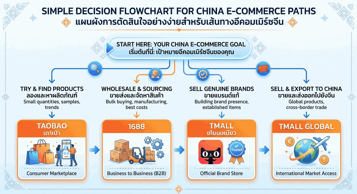 Taobao 1688 Tmall decision flowchart