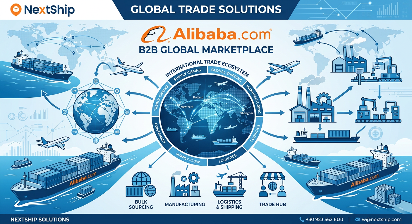 Alibaba.com B2B Global Marketplace infographic