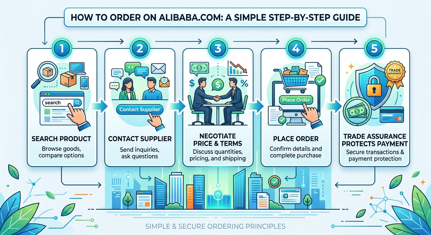 ขั้นตอนการสั่งซื้อบน Alibaba.com