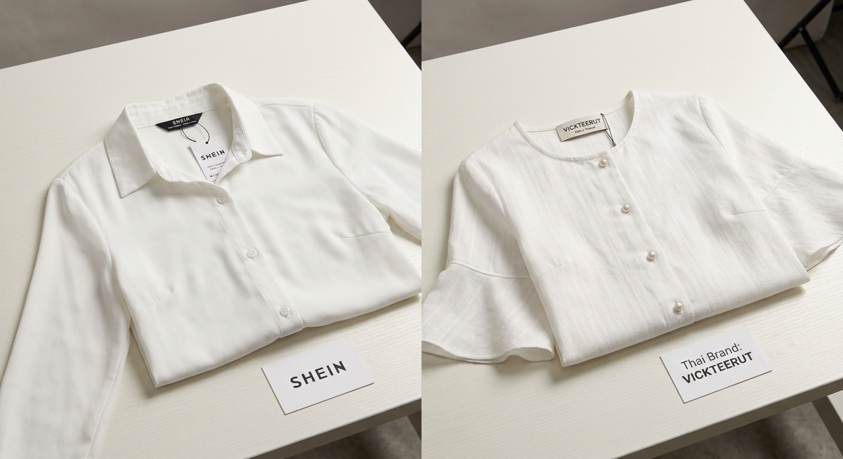 ภาพเปรียบเทียบคุณภาพสินค้า SHEIN vs แบรนด์ไทย