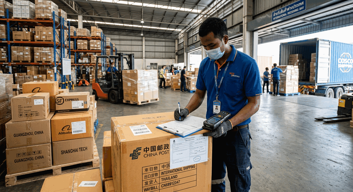 Thai warehouse receiving China shipping
